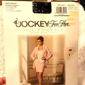 New vintage Jockey soft elegance black light opaque control top hosiery M Tall